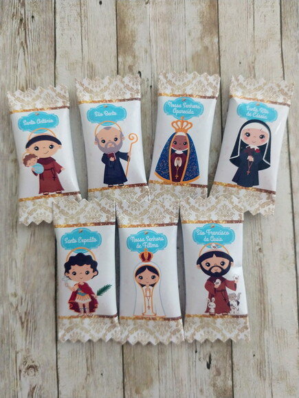 Bala Personalizada Santinhos | Lembrancinha Festa Infantil