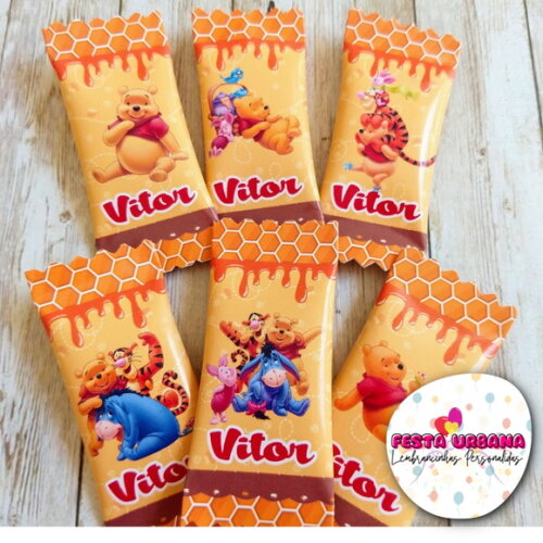 Bala Personalizada Ursinho Pooh | Lembrancinha Festa Infantil
