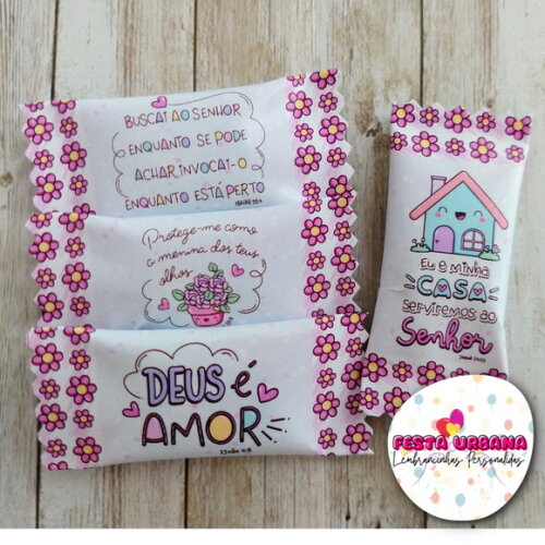 Bala Personalizada Versículos Bíblicos | Lembrancinha Festa Infantil