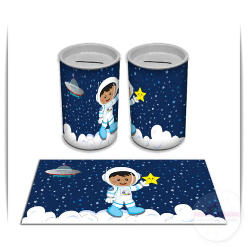 Adesivo Cofrinho Astronauta Menino | Tubolata Festa Infantil