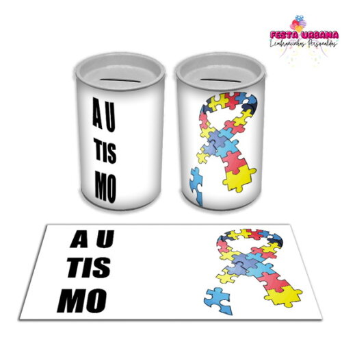 Adesivo Cofrinho Autismo | Tubolata Festa Infantil