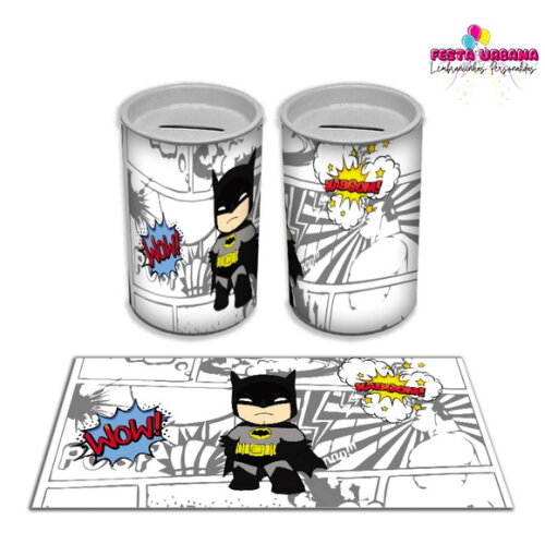 Adesivo Cofrinho Batman Cute Baby | Tubolata Festa Infantil