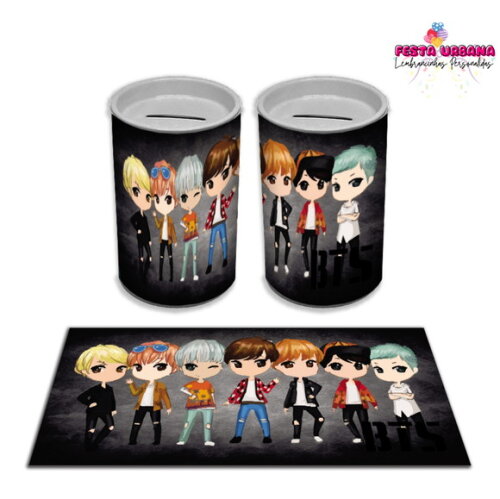 Adesivo Cofrinho BTS | Tubolata Festa Infantil