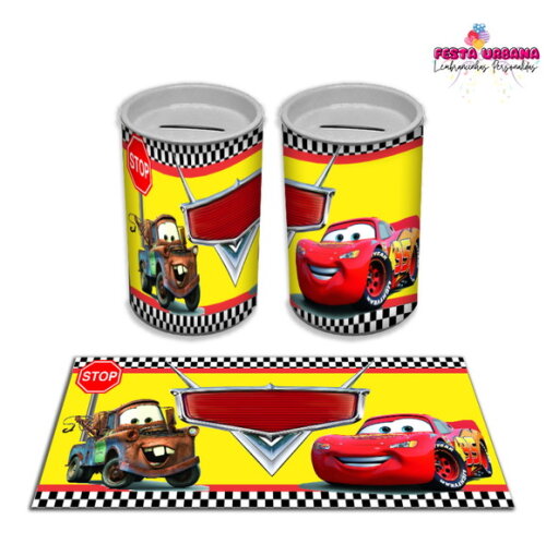 Adesivo Cofrinho Carros Relâmpago McQueen | Tubolata Festa Infantil