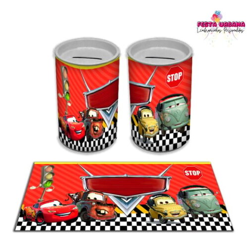 Adesivo Cofrinho Carros Relâmpago McQueen | Tubolata Festa Infantil