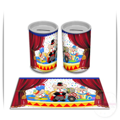 Adesivo Cofrinho Circo dos Ursinhos | Tubolata Festa Infantil