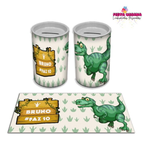 Adesivo Cofrinho Dinossauro Cute Baby | Tubolata Festa Infantil