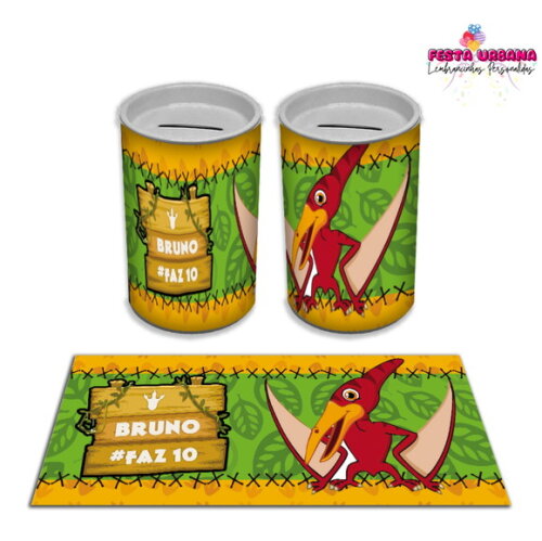 Adesivo Cofrinho Dinossauro Cute Baby | Tubolata Festa Infantil