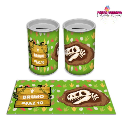 Adesivo Cofrinho Dinossauro Cute Baby | Tubolata Festa Infantil