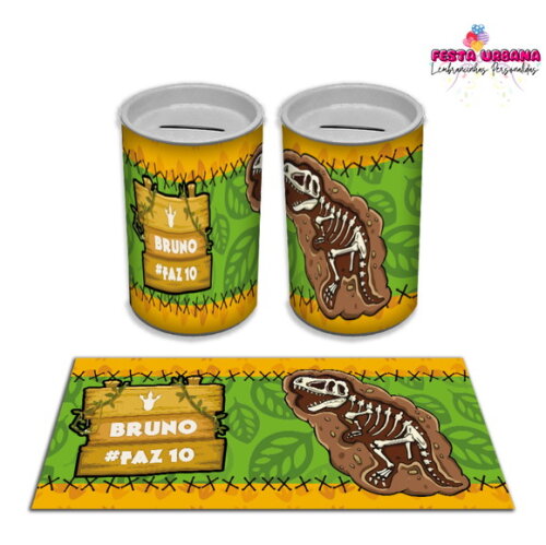 Adesivo Cofrinho Dinossauro Cute Baby | Tubolata Festa Infantil