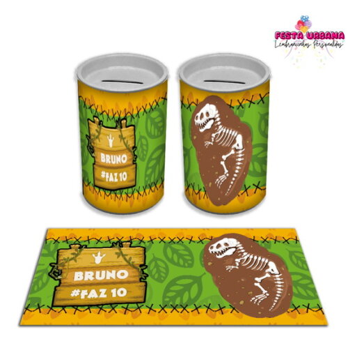 Adesivo Cofrinho Dinossauro Cute Baby | Tubolata Festa Infantil