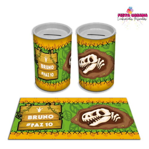 Adesivo Cofrinho Dinossauro Cute Baby | Tubolata Festa Infantil
