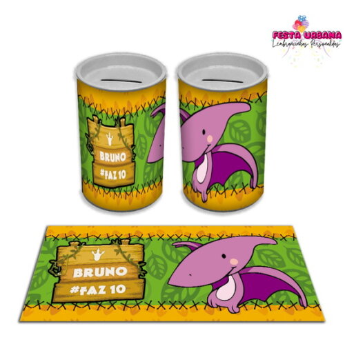 Adesivo Cofrinho Dinossauro Cute Baby | Tubolata Festa Infantil