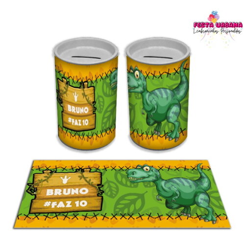 Adesivo Cofrinho Dinossauro Cute Baby | Tubolata Festa Infantil