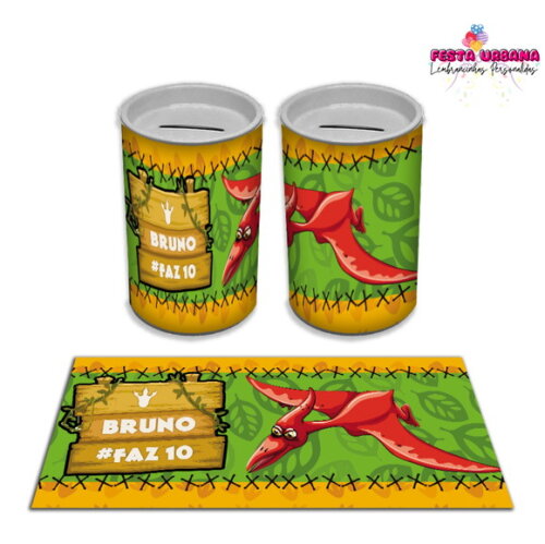 Adesivo Cofrinho Dinossauro Cute Baby | Tubolata Festa Infantil