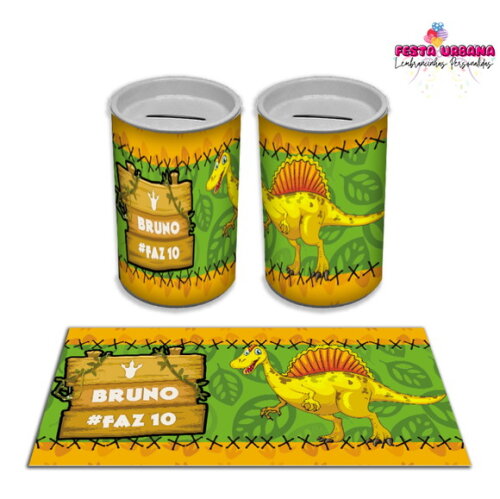 Adesivo Cofrinho Dinossauro Cute Baby | Tubolata Festa Infantil
