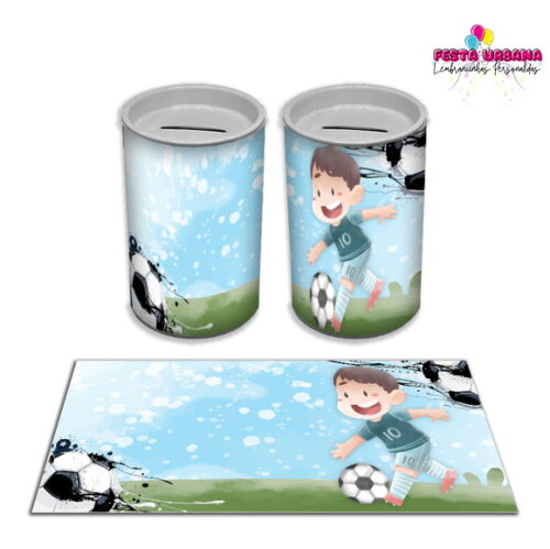Adesivo Cofrinho Futebol | Tubolata Festa Infantil