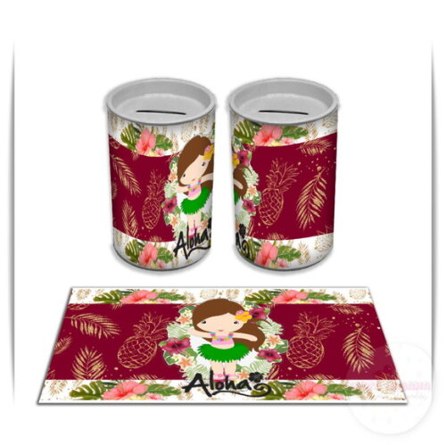 Adesivo Cofrinho Havaiana Aloha Luau | Tubolata Festa Infantil