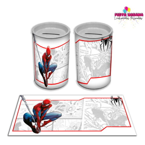 Adesivo Cofrinho Homem Aranha | Tubolata Festa Infantil