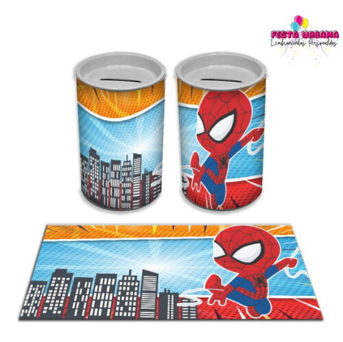 Adesivo Cofrinho Homem Aranha | Tubolata Festa Infantil