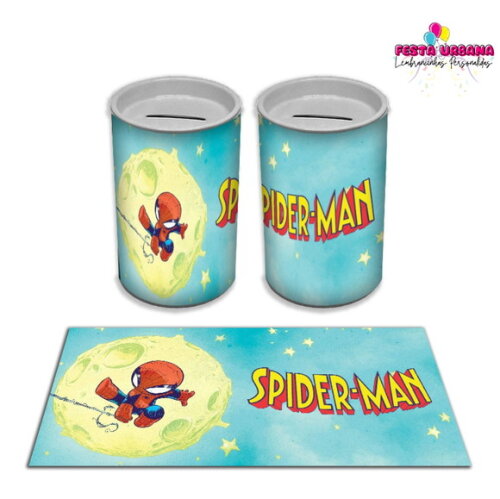Adesivo Cofrinho Homem Aranha | Tubolata Festa Infantil