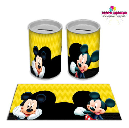 Adesivo Cofrinho Mickey Mouse | Tubolata Festa Infantil