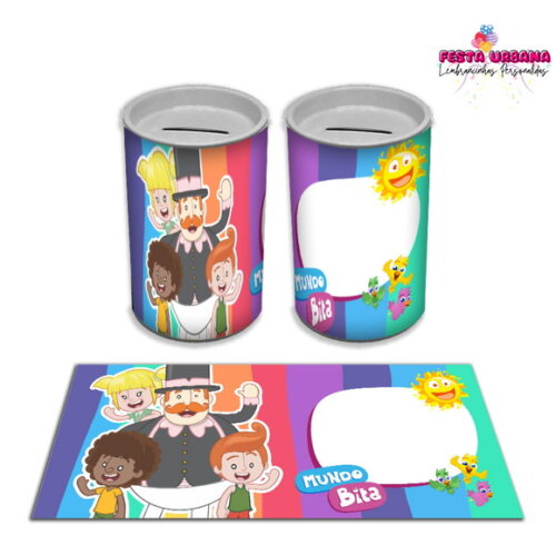 Adesivo Cofrinho Mundo Bita | Tubolata Festa Infantil