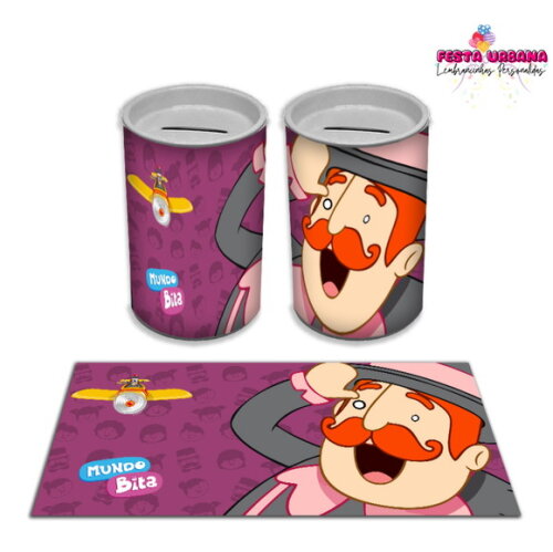Adesivo Cofrinho Mundo Bita | Tubolata Festa Infantil