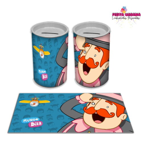 Adesivo Cofrinho Mundo Bita | Tubolata Festa Infantil