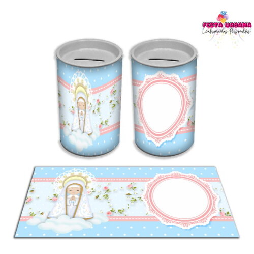 Adesivo Cofrinho Nossa Senhora de Fátima | Tubolata Festa Infantil