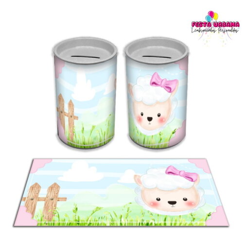 Adesivo Cofrinho Ovelhinha Baby | Tubolata Festa Infantil