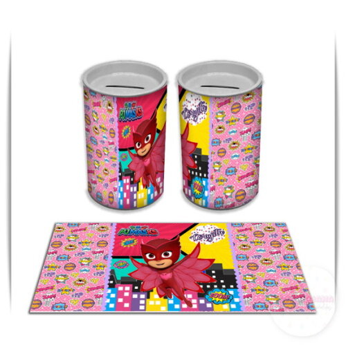Adesivo Cofrinho PJ Masks Heróis de Pijamas | Tubolata Festa Infantil