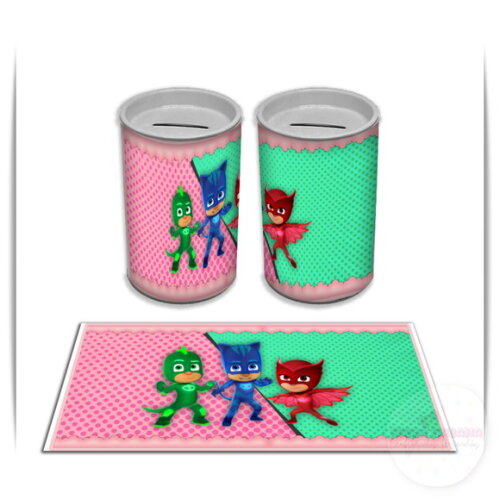Adesivo Cofrinho PJ Masks Heróis de Pijamas | Tubolata Festa Infantil
