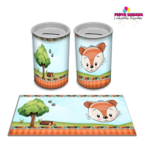 Adesivo Cofrinho Raposinha Menino | Tubolata Festa Infantil