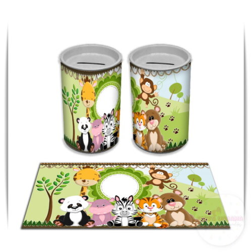 Adesivo Cofrinho Safari | Tubolata Festa Infantil