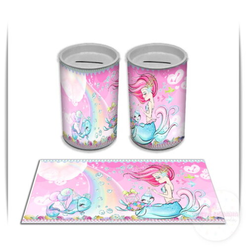 Adesivo Cofrinho Sereia Rosa | Tubolata Festa Infantil
