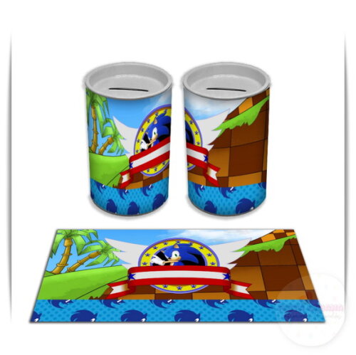 Adesivo Cofrinho Sonic | Tubolata Festa Infantil