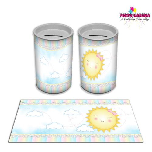 Adesivo Cofrinho Sunshine Raio de Sol | Tubolata Festa Infantil
