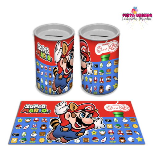Adesivo Cofrinho Super Mario | Tubolata Festa Infantil