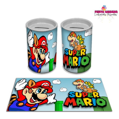 Adesivo Cofrinho Super Mario | Tubolata Festa Infantil