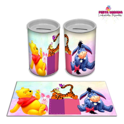 Adesivo Cofrinho Ursinho Pooh | Tubolata Festa Infantil