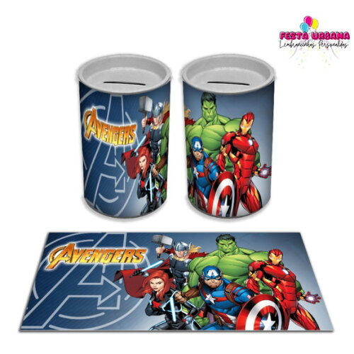 Adesivo Cofrinho Vingadores Super Heróis | Tubolata Festa Infantil