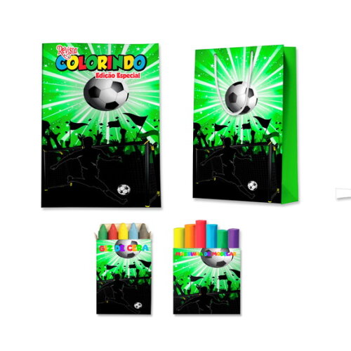 Kit Colorir com Massinha e Sacola Futebol | Lembrancinha Festa Infantil