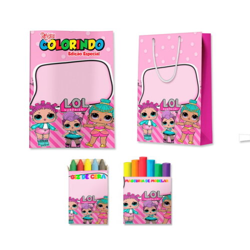 Kit Colorir com Massinha e Sacola Lol | Lembrancinha Festa Infantil