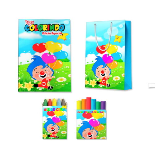 Kit Colorir com Massinha e Sacola Plim Plim | Lembrancinha Festa Infantil