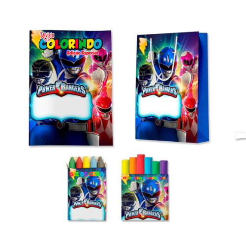 Kit Colorir com Massinha e Sacola Power Rangers | Lembrancinha Festa Infantil