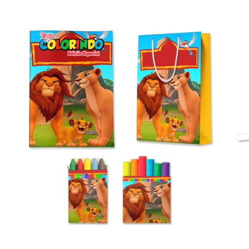 Kit Colorir com Massinha e Sacola Rei Leão | Lembrancinha Festa Infantil