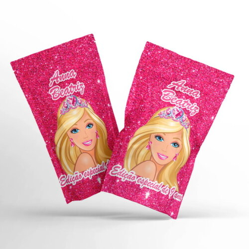 Fini Personalizado Barbie no Saquinho Metalizado Zip Lock no Saqu