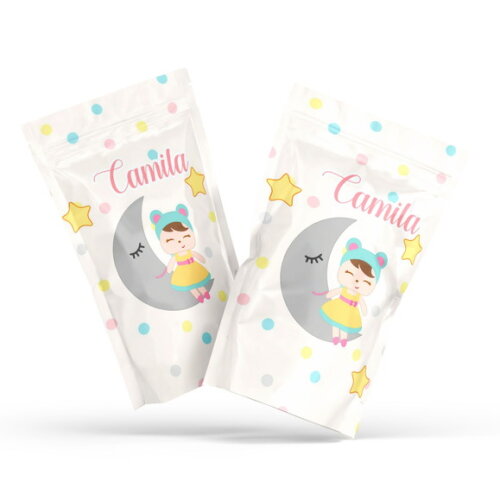 Fini Personalizado Boneca Metoo no Saquinho Metalizado Zip Lock n