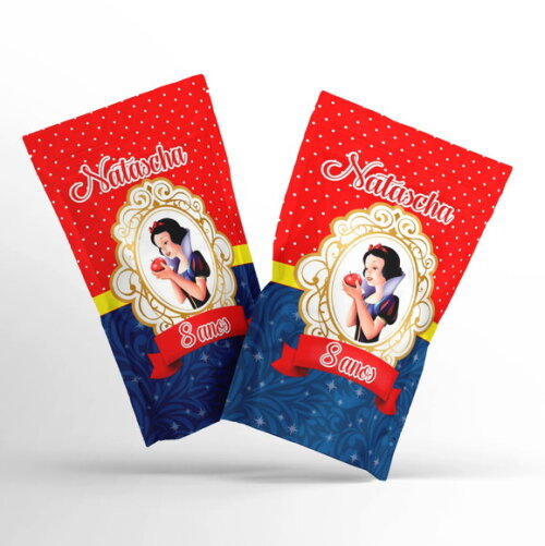 Fini Personalizado Branca de Neve no Saquinho Metalizado Zip Lock